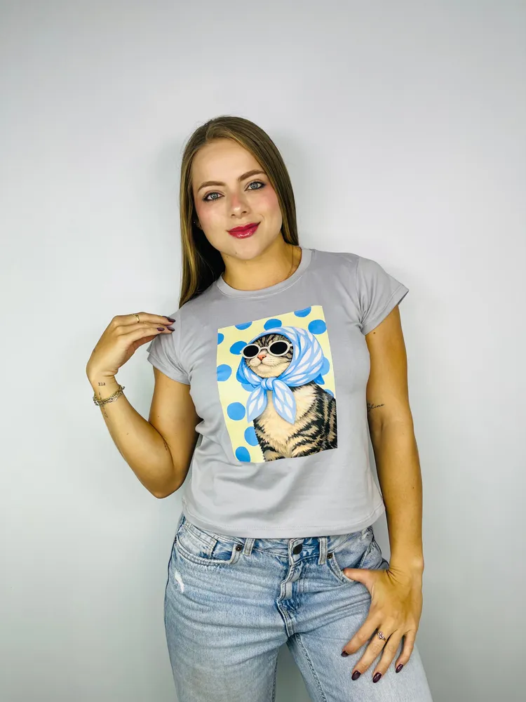 Blusa Lovely Gris Jaspeado